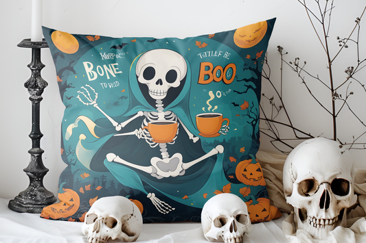 Cushion Cover Halloween Skeleton Cartoon Skull Costume Scary Attractions Autumn  Cushion Decoration