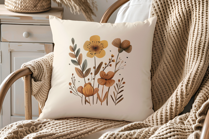 Plant flower pillow covers, printed linen cushion cover  for home, bedroom decoration