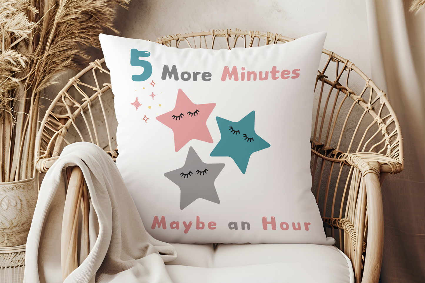 Funny Pillow Cover Decorative with Hidden Zipper Cute Stars Soft Cozy for Sofa Bedroom Living Room