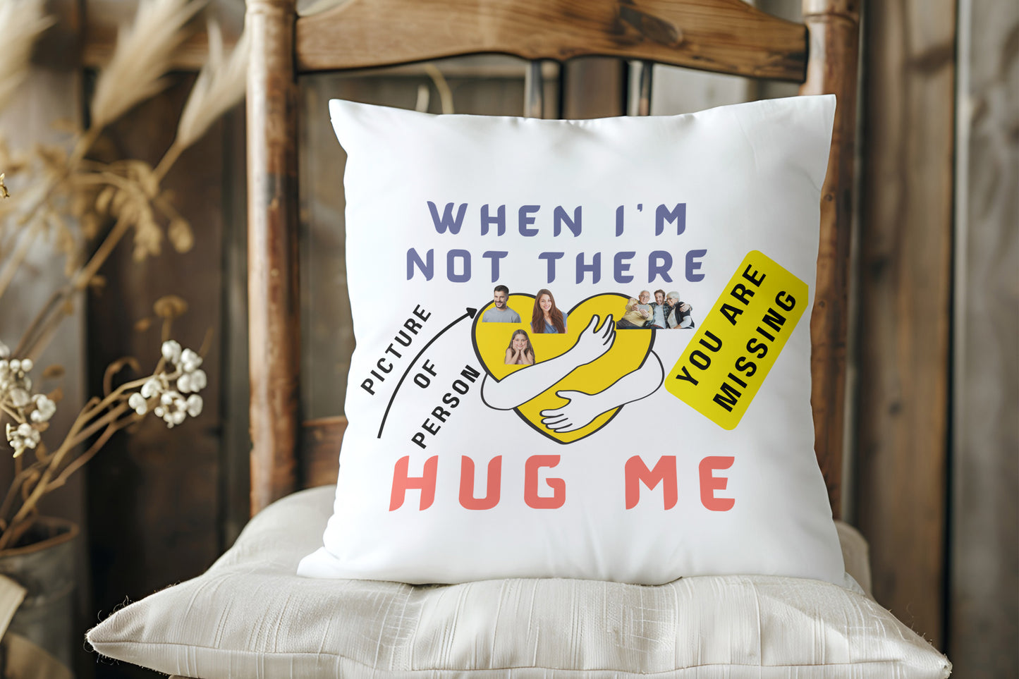 Custom Hug Me Pillow with Personal Photo - Sentimental Long-Distance Gift