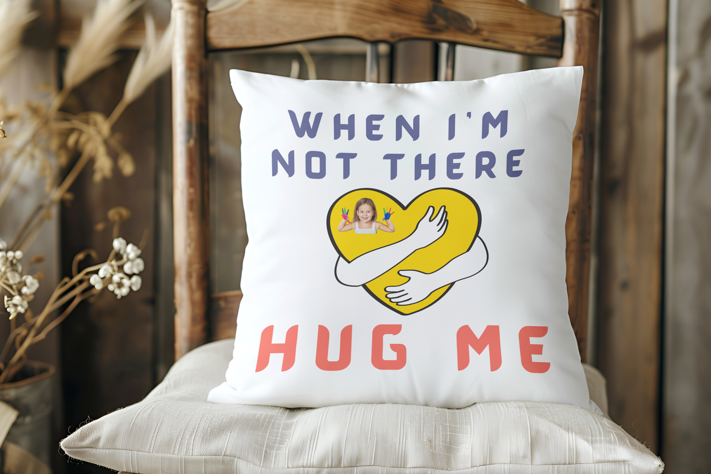 Custom Hug Me Pillow with Personal Photo - Sentimental Long-Distance Gift