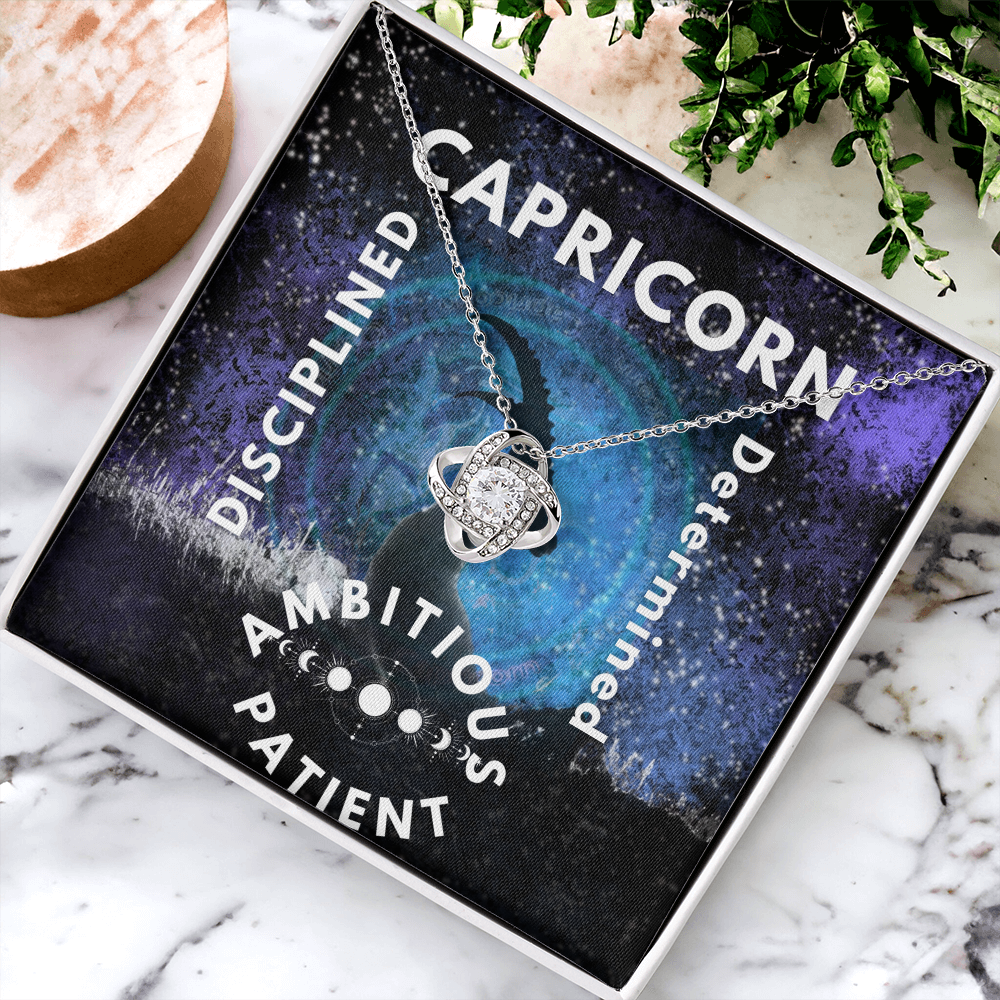 Elegant Capricorn Zodiac Necklace with Crystal Pendant