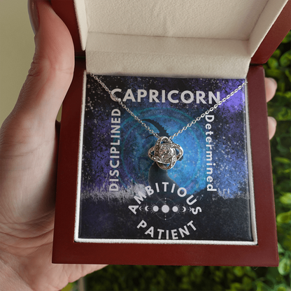 Elegant Capricorn Zodiac Necklace with Crystal Pendant