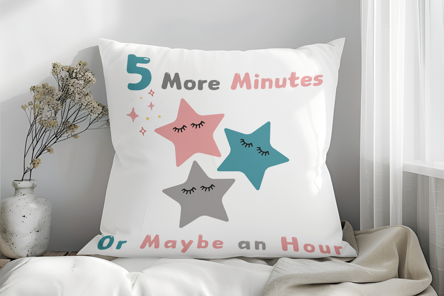 Funny Pillow Cover Decorative with Hidden Zipper Cute Stars Soft Cozy for Sofa Bedroom Living Room