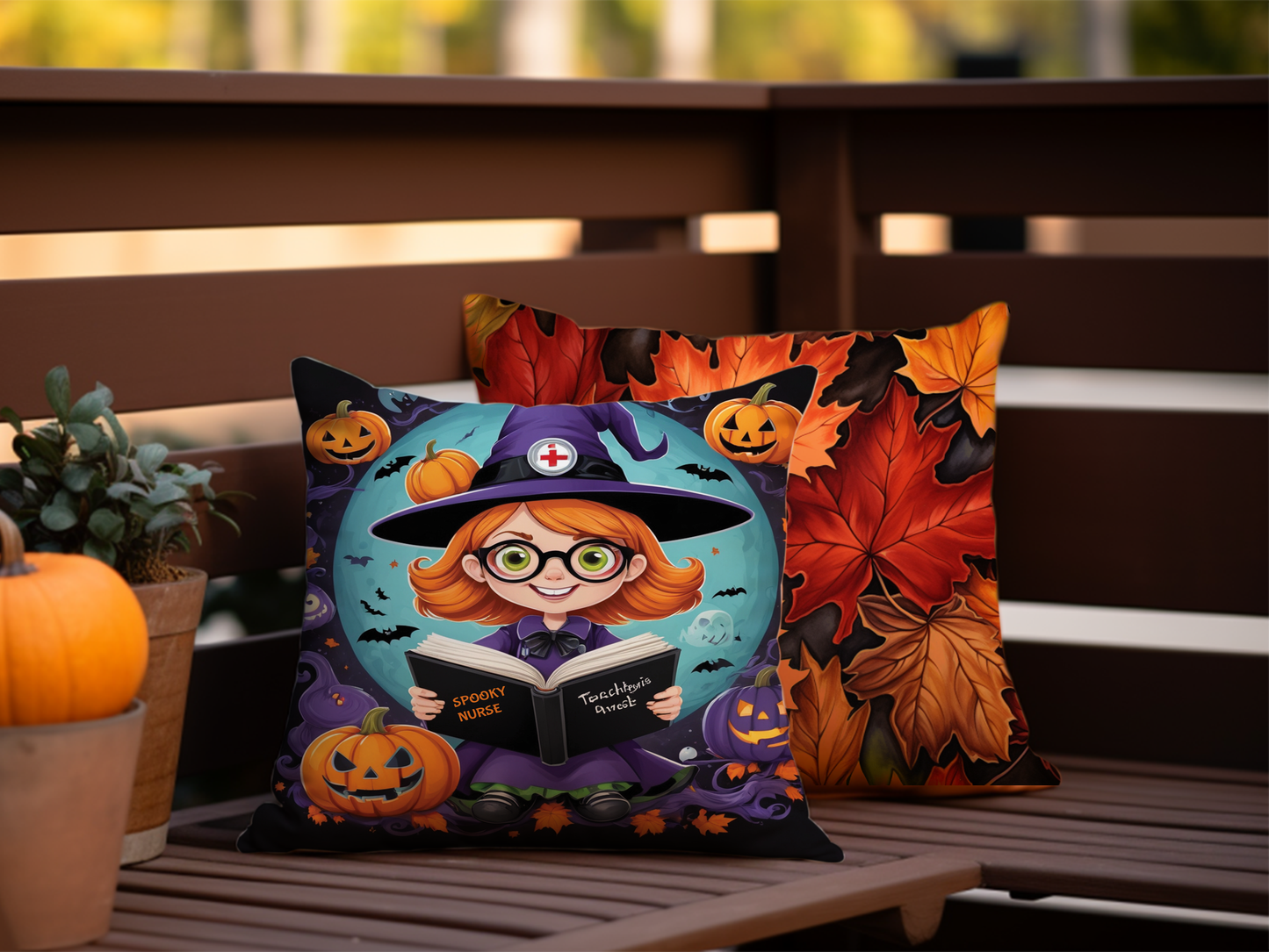 Halloween Pumpkin Cartoon Pillow Covers 18"x18" Festival Haunted House Decorations ,Couch  Square Pillowcase Sofa Bed